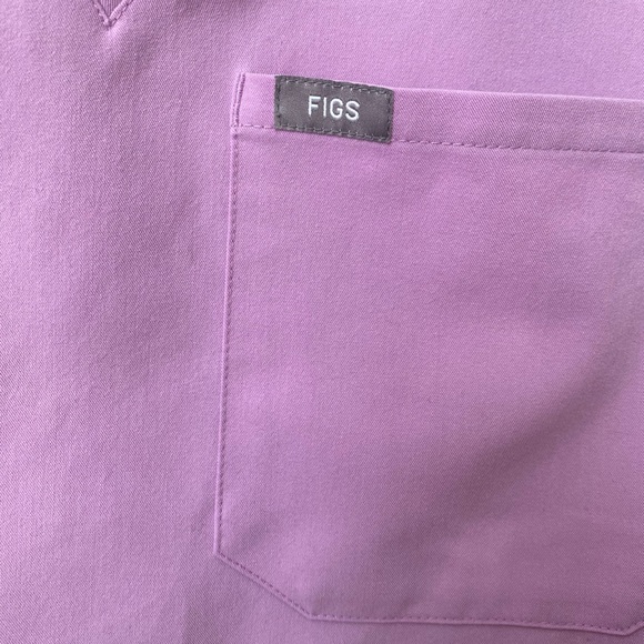 Figs Lavender V-Neck Top - Picture 3 of 3